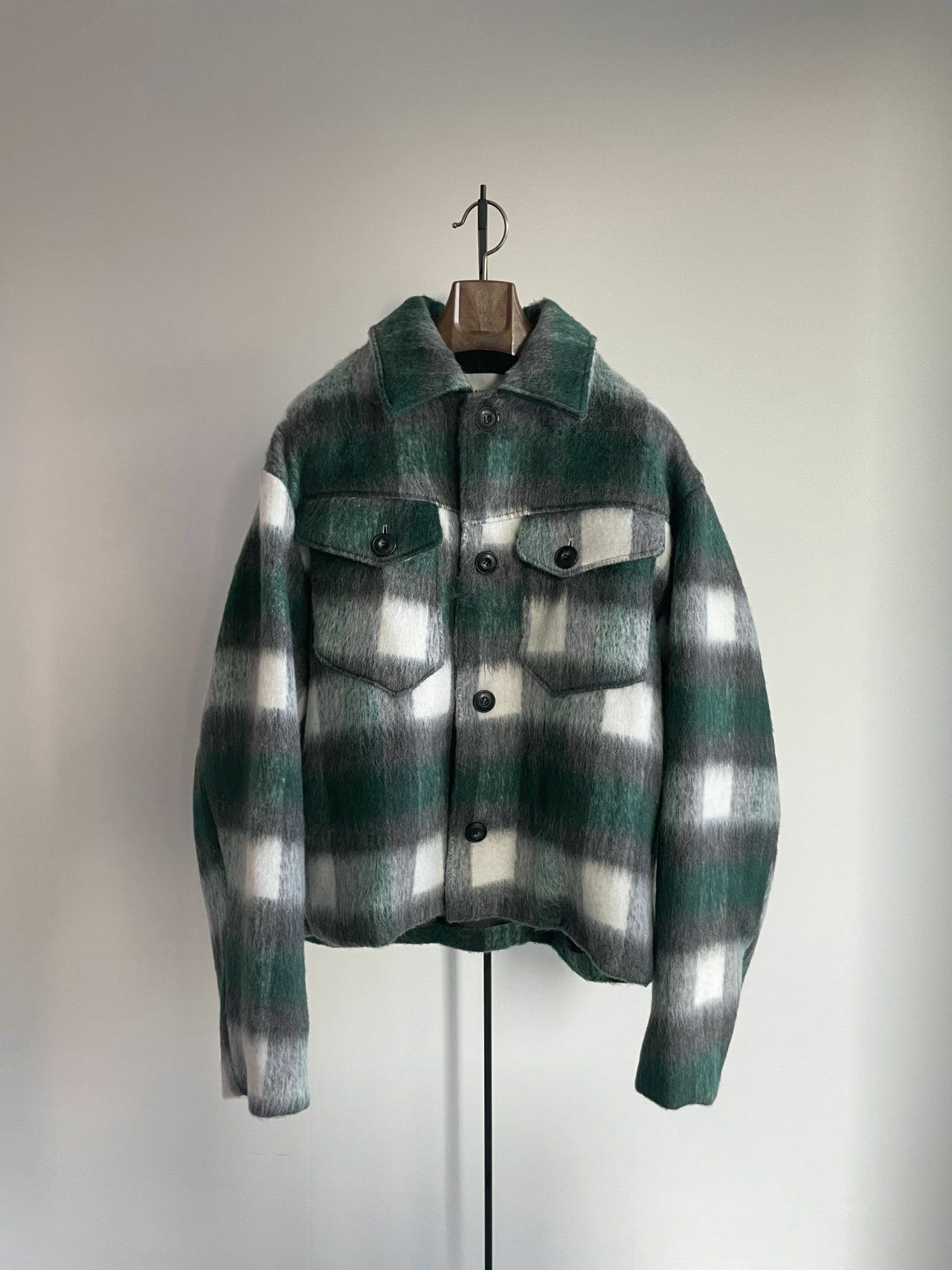 格仔短身長袖恤衫 MALENKII-041JK