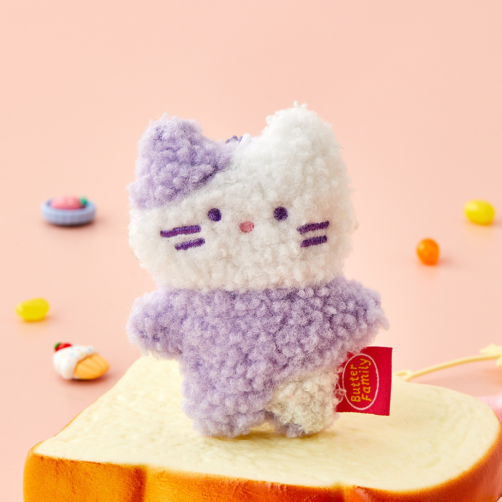 【Butter Family】牛奶貓鑰匙圈 ( 薰衣草紫 )