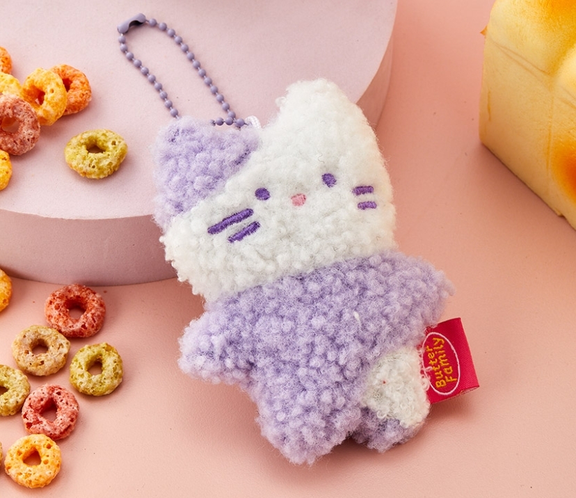 【Butter Family】牛奶貓鑰匙圈 ( 薰衣草紫 )