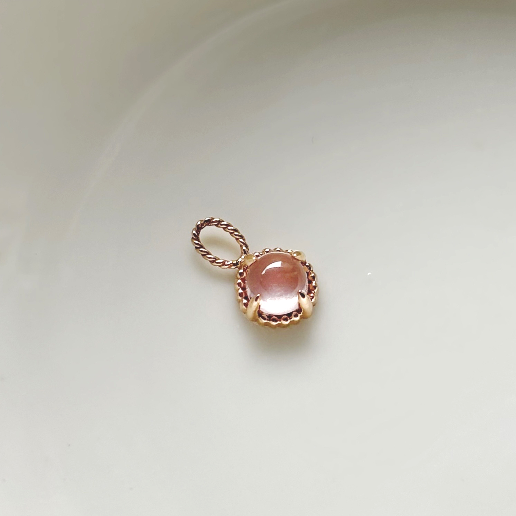 14k杯子蛋糕粉晶耳墜