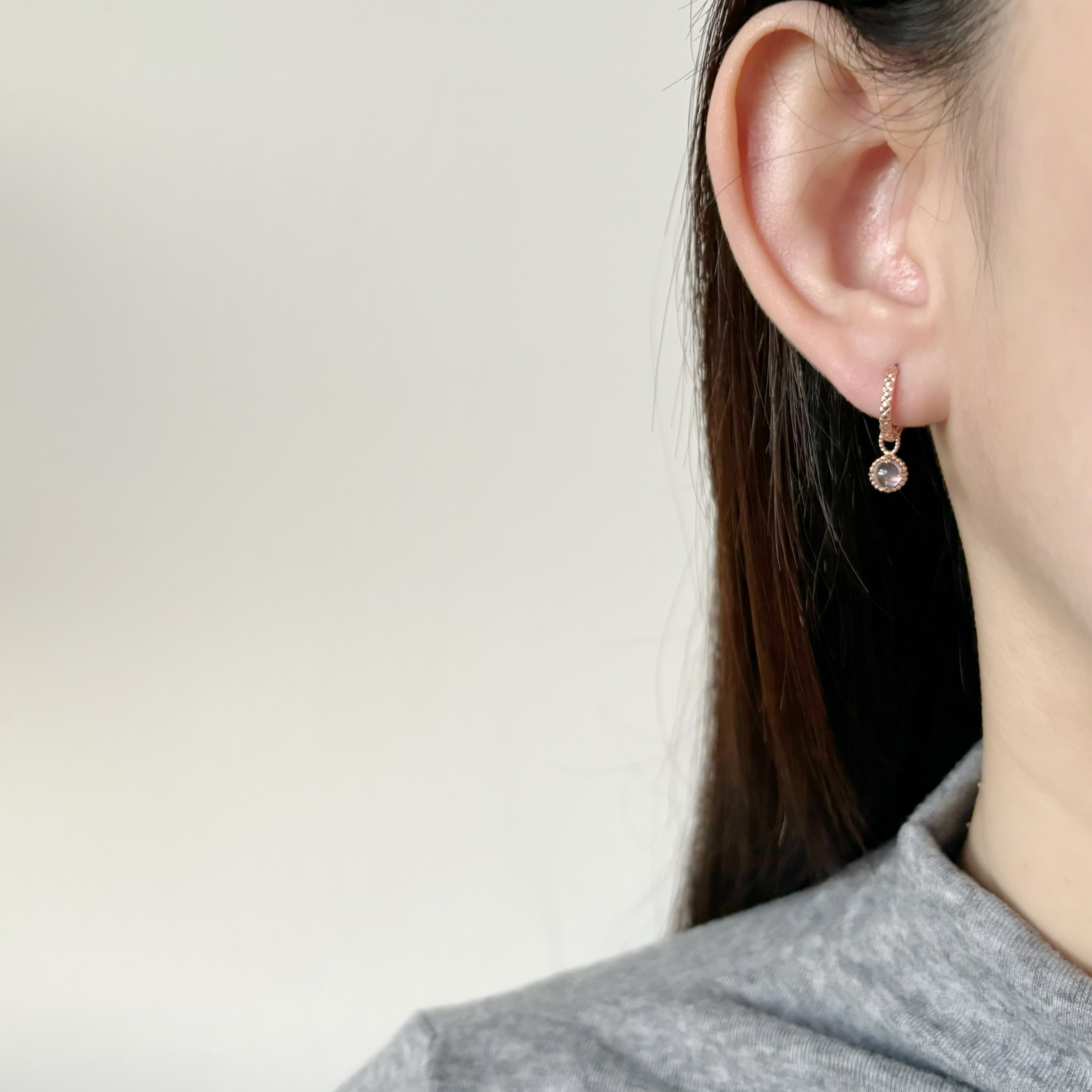 14k杯子蛋糕粉晶耳墜