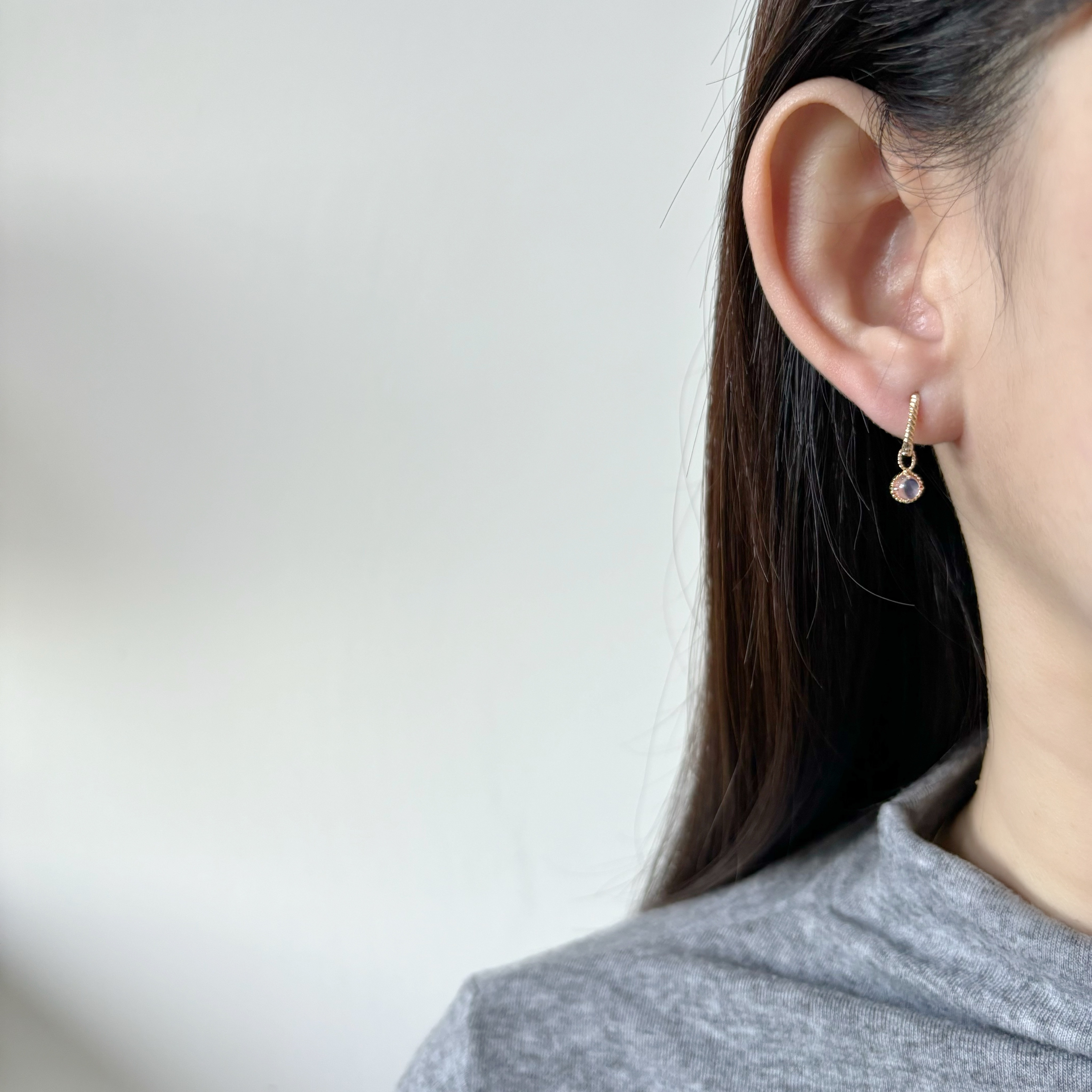 14k杯子蛋糕粉晶耳墜