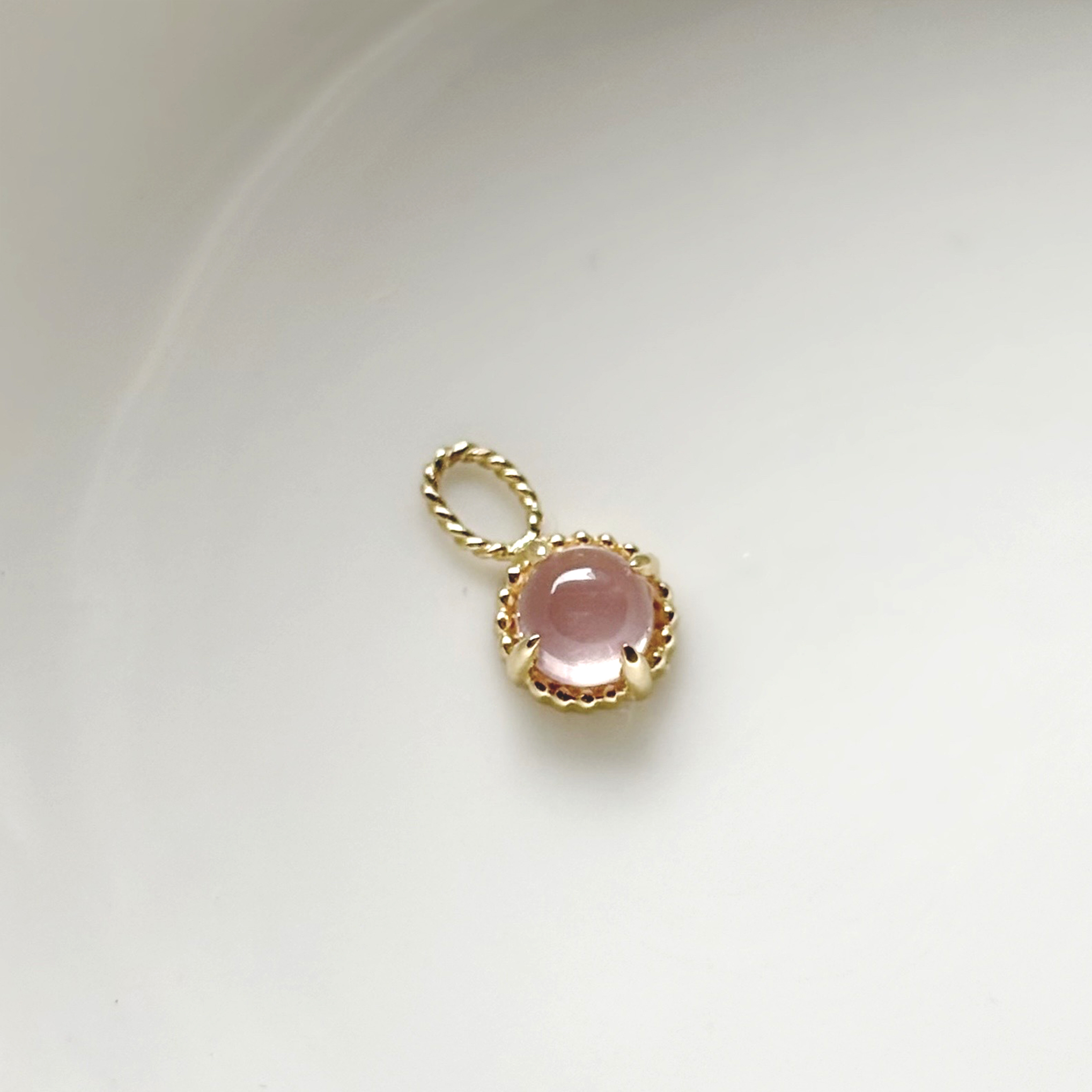 14k杯子蛋糕粉晶耳墜