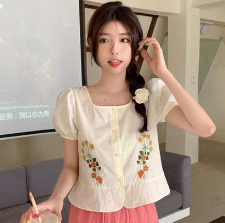 Heavy embroidery shirt