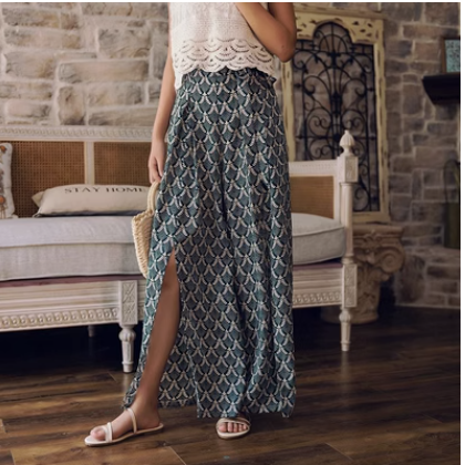 High-waisted wide-leg pants floor-length chiffon pants