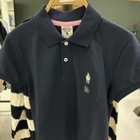 [S] WHO.A.U STEVE CROPPED SHORT SLEEVE COLLAR T-SHIRT,NAVY, NAVY, WHHAD2415F-00-NAVY (SWAU238)