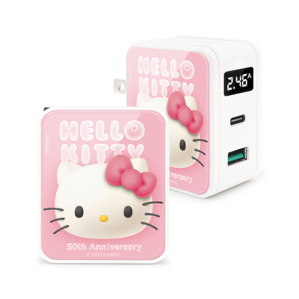 Hello Kitty Type-C & USB PD快充雙孔充電器 50週年 粉