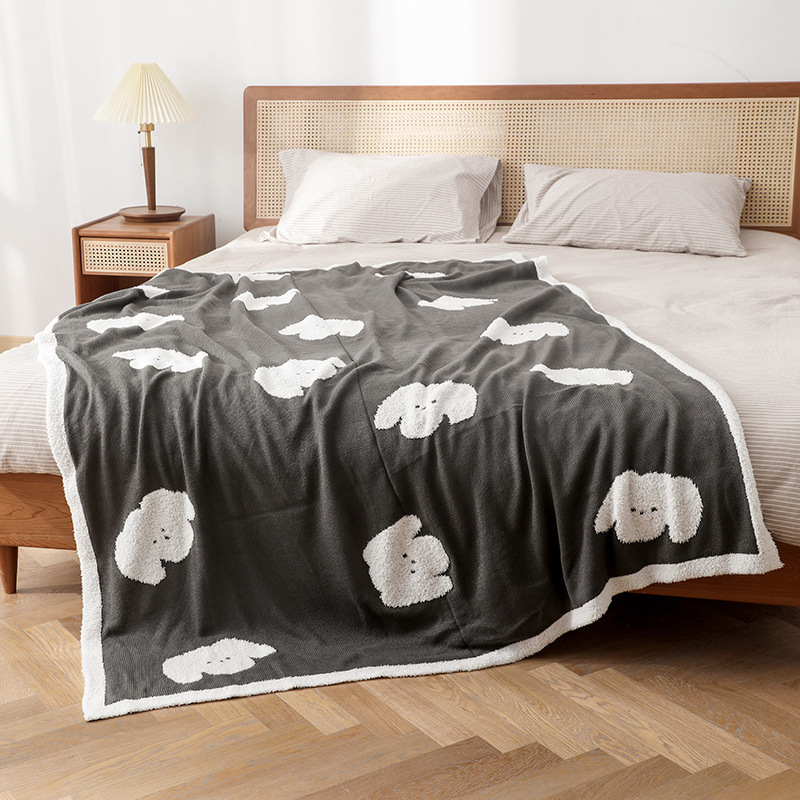 《3345》軟呼呼可愛小狗針織毛蓋毯