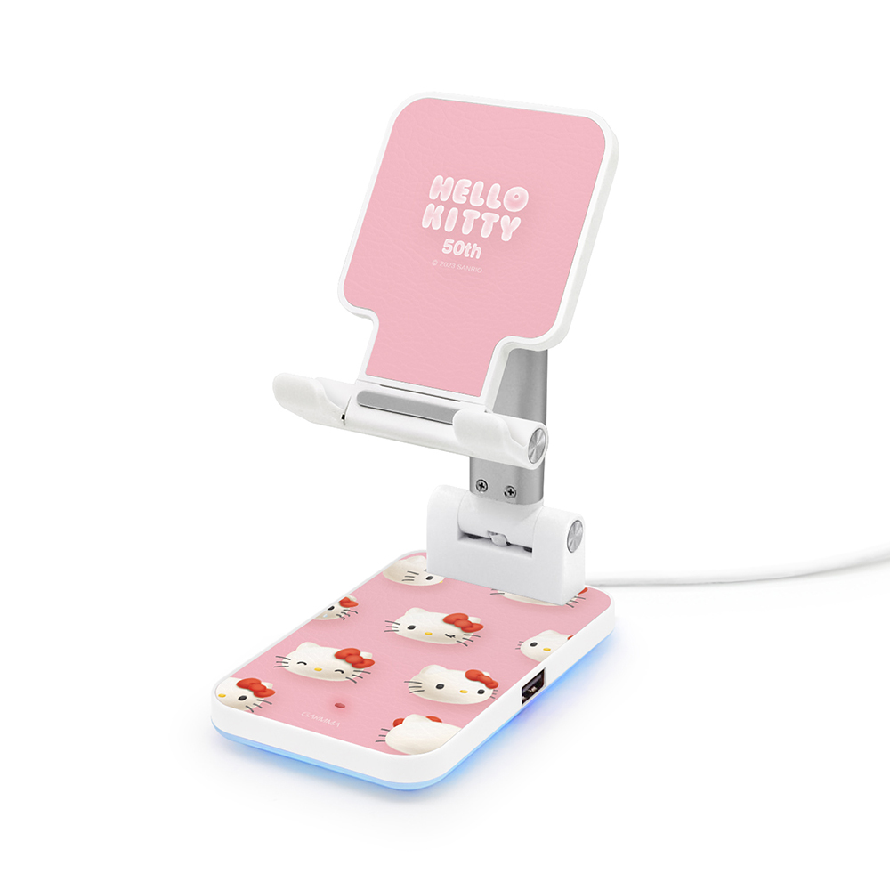 Hello Kitty 折疊無線充電支架 50週年 粉