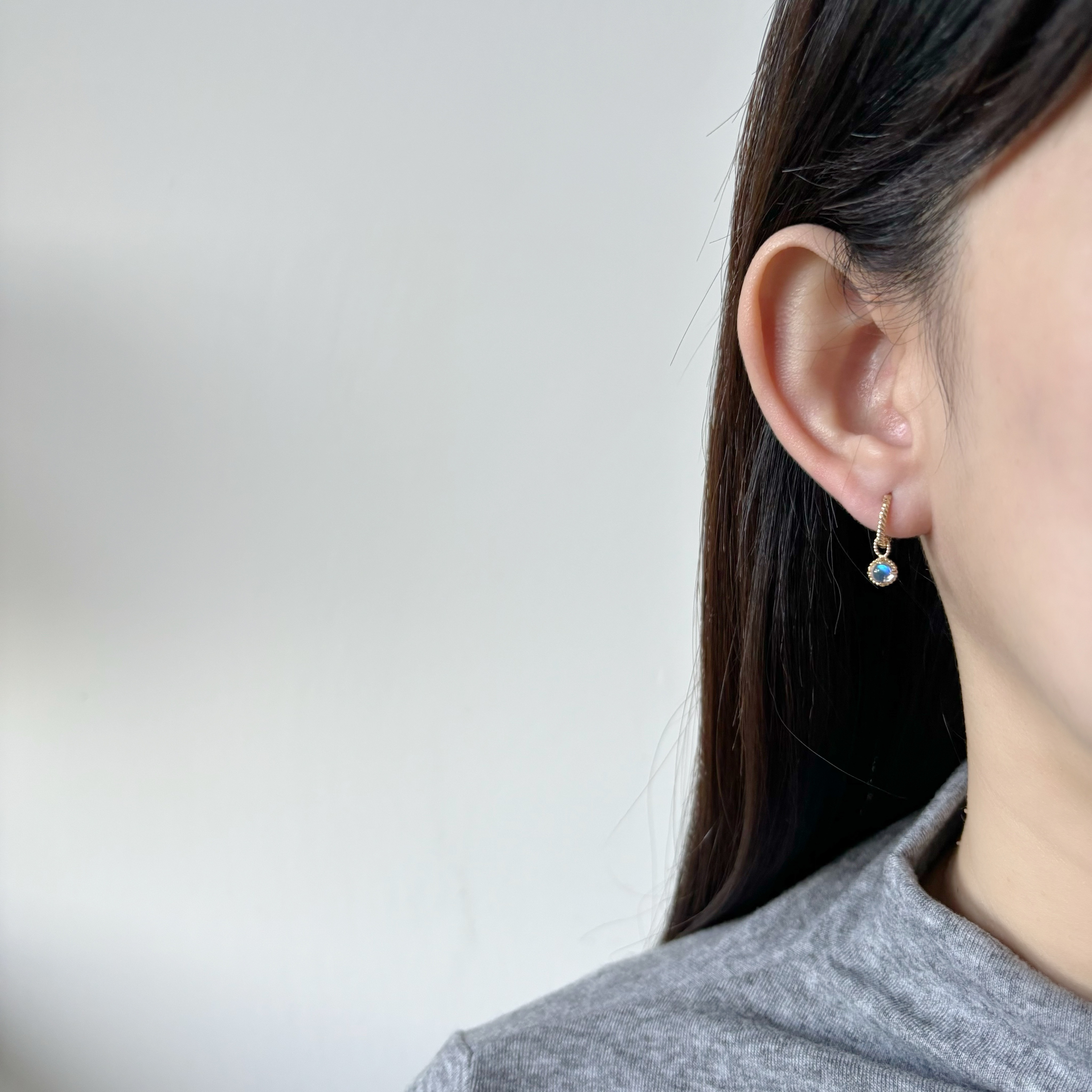 14k杯子蛋糕月光石耳墜