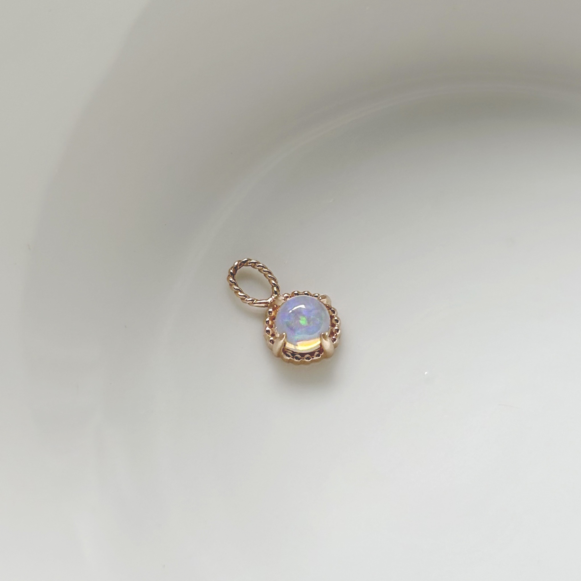 14k 杯子蛋糕歐泊石耳墜