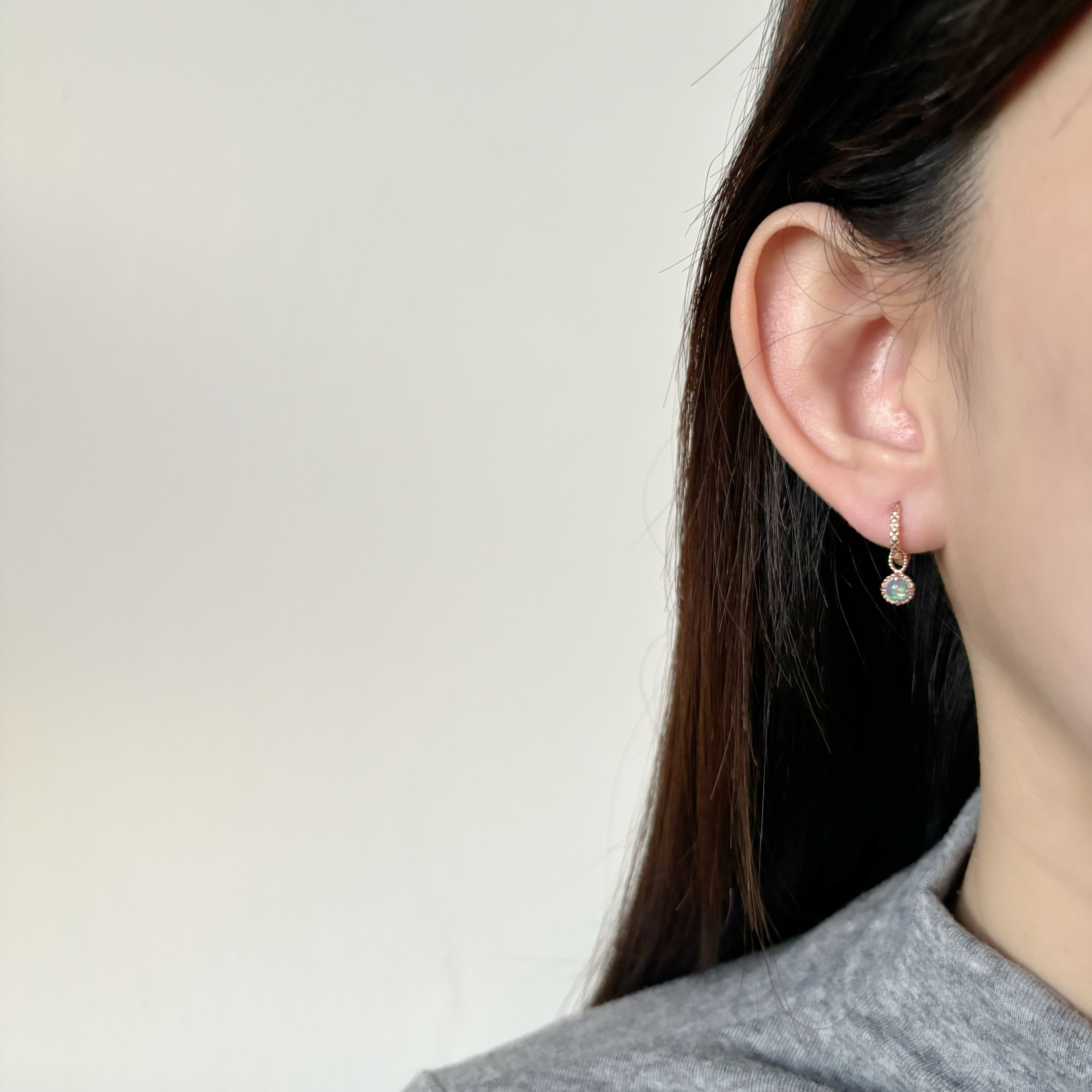 14k 杯子蛋糕歐泊石耳墜