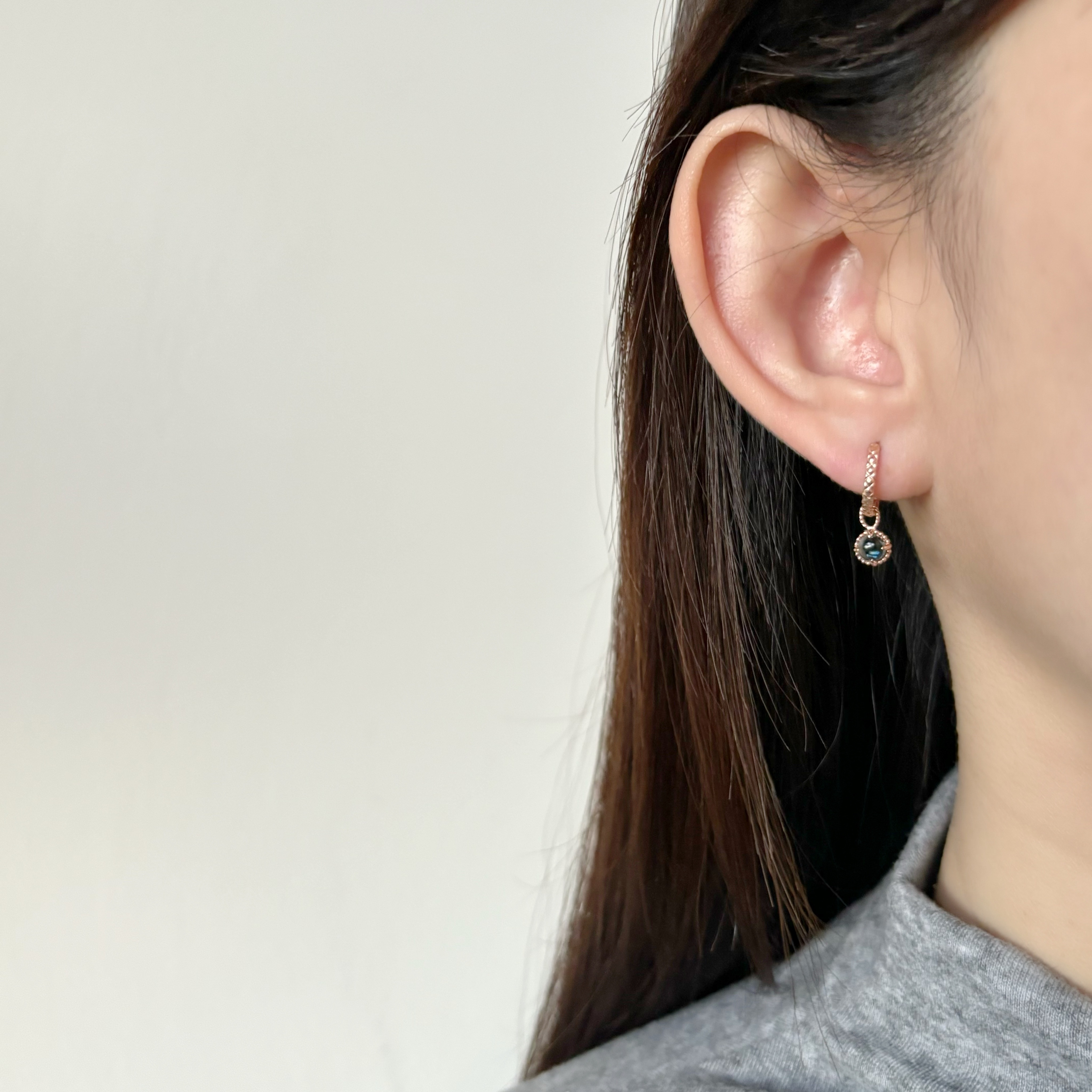 14k杯子蛋糕倫敦托帕石耳墜