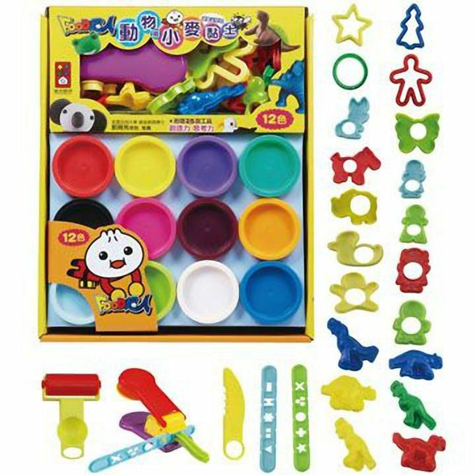 《 風車出版 》 動物篇小麥黏土12色-FOOD超人*新版*