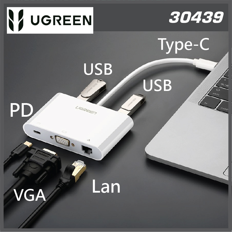 UGREEN - 30439 Thunderbolt 3 to VGA, LAN, USB 3.0 多功能轉換器