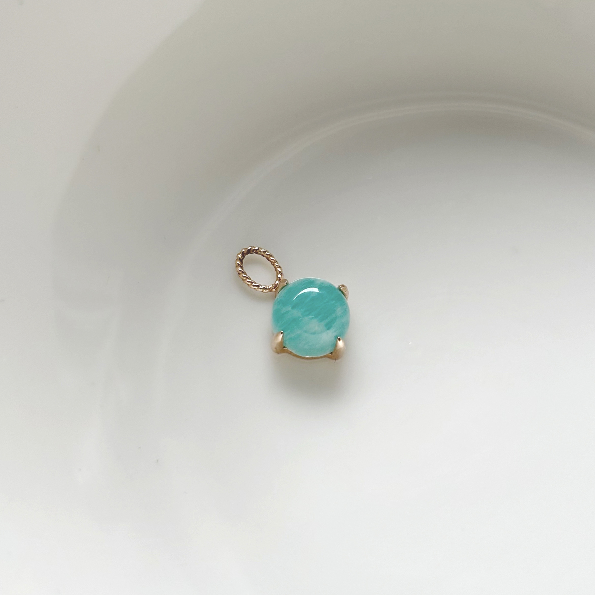 14k頂級爪鑲天河石耳墜