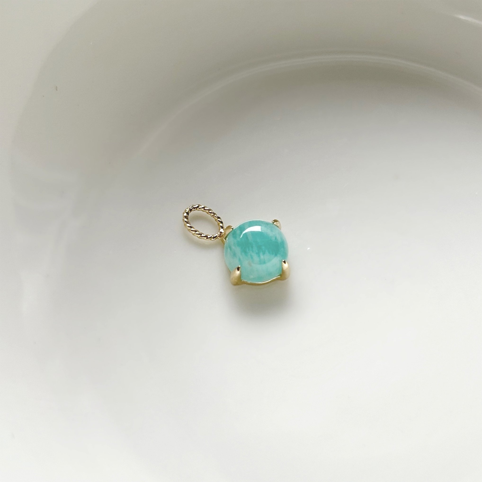 14k頂級爪鑲天河石耳墜