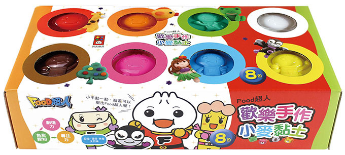 《 風車出版 》 歡樂手作小麥黏土8色-FOOD超人*新版*