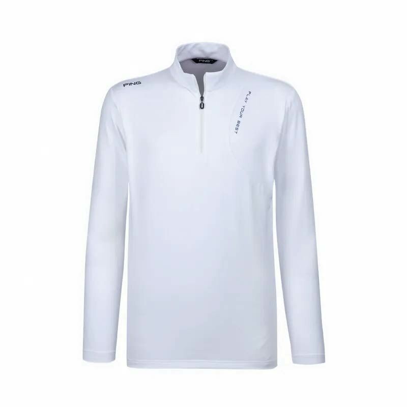 PING 美國 男 剪接立領薄長袖POLO衫(3色) 吸濕/排汗 12PI23292A