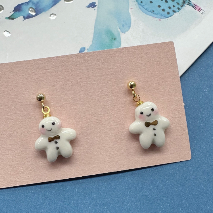 法國 Natacha Plano 手工彩繪雪人 耳環
