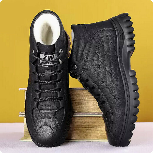 Warm fleece high-top shoes
