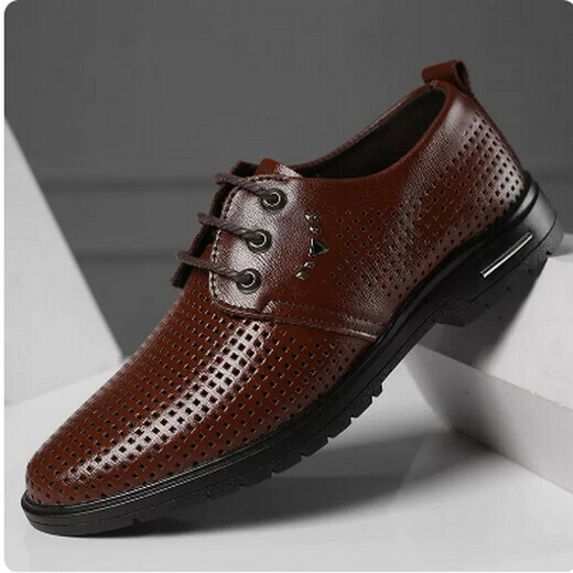Hollow breathable leather shoes (197-8 mesh style)