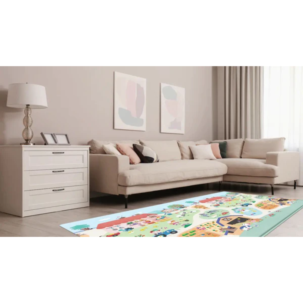 DWINGULER Korean Double-sided Sound Music Game Mat - Animal Farm (Large-2300x1400x15MM) Connect Dot Reading Pen