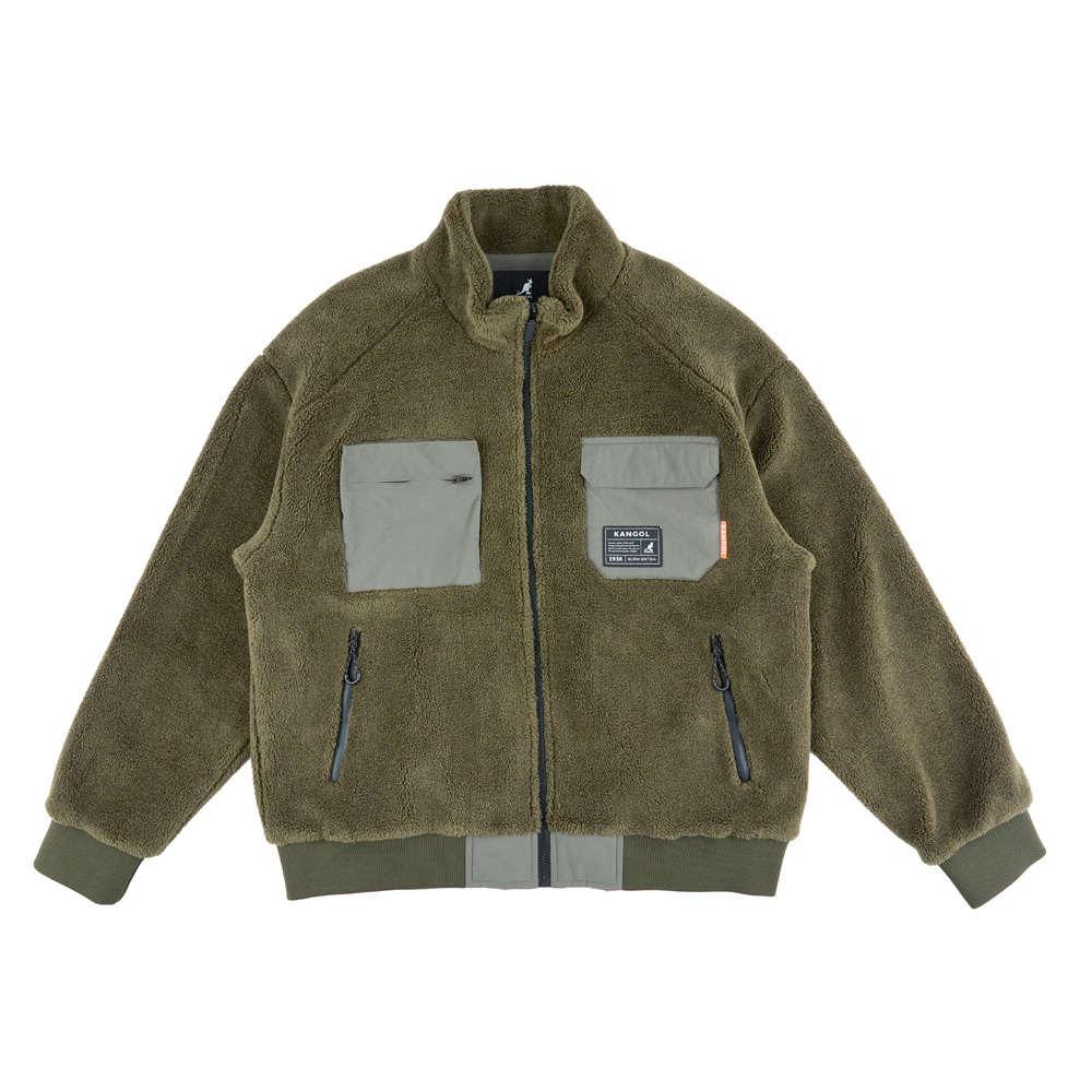 KANGOL 外套 軍綠 藍 羔羊毛 毛絨 立領外套 中性 6355140172 6355140180