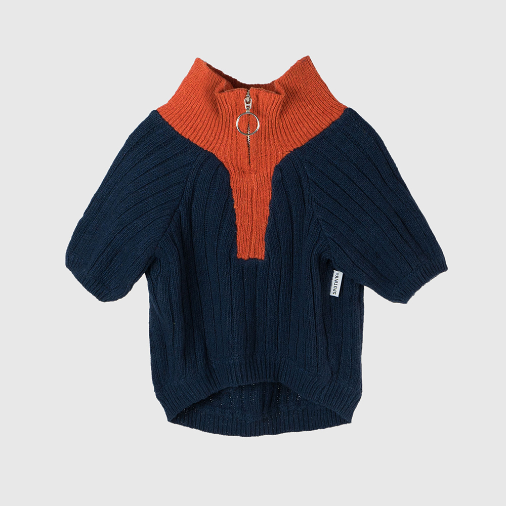 PETS WEAR | 半拉鏈針織衫