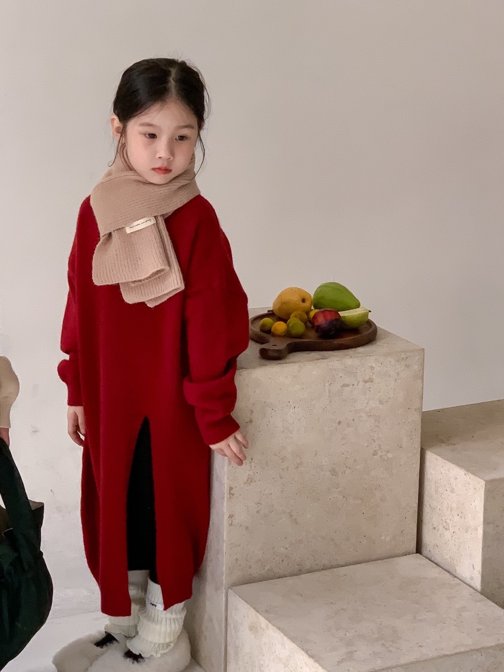 兄弟姐妹一起穿_紅色短上衣/長上衣