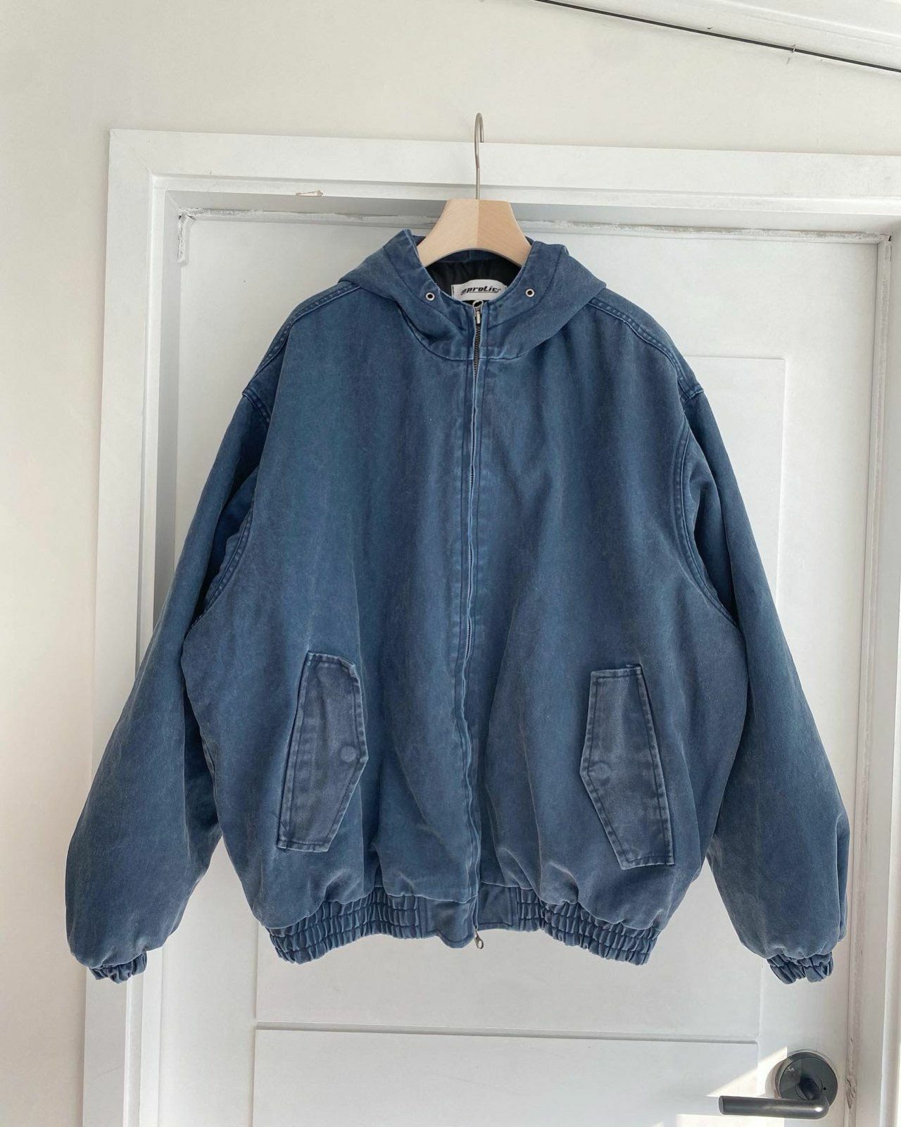 洗水淨色連帽拉鍊外套 aprotic-010JK