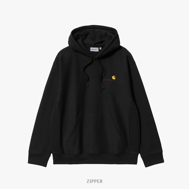 Carhartt WIP Hooded American Script Sweatshirt Black 帽T