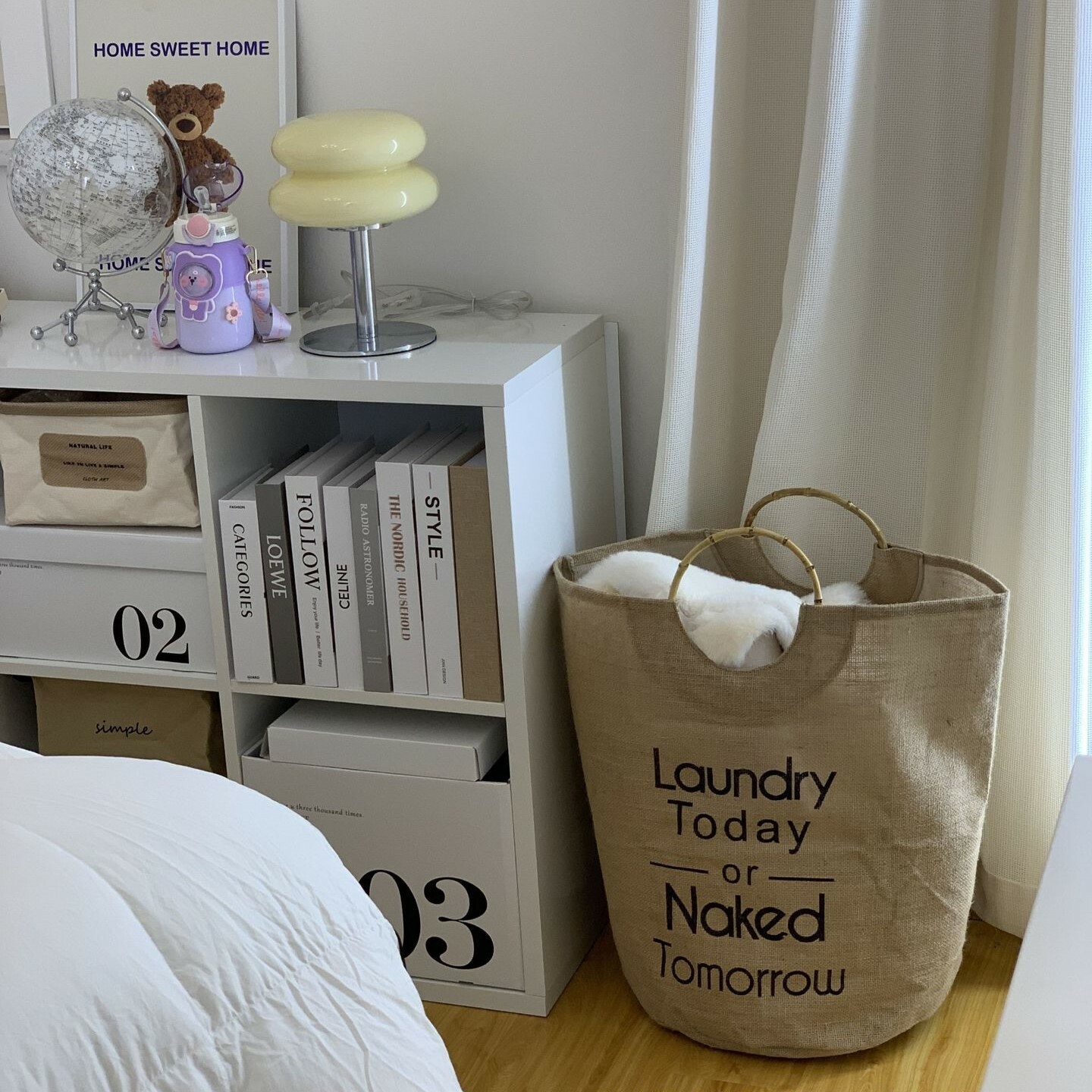 《3348》日系棉麻竹柄洗衣收納籃