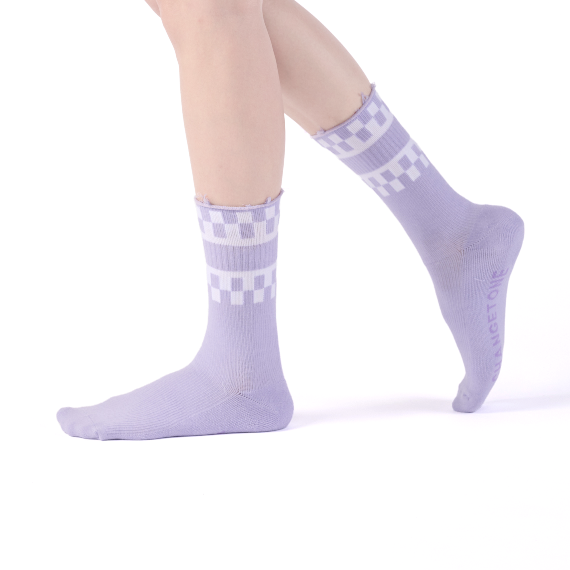 空白鍵 抗菌運動中筒襪〈紫〉