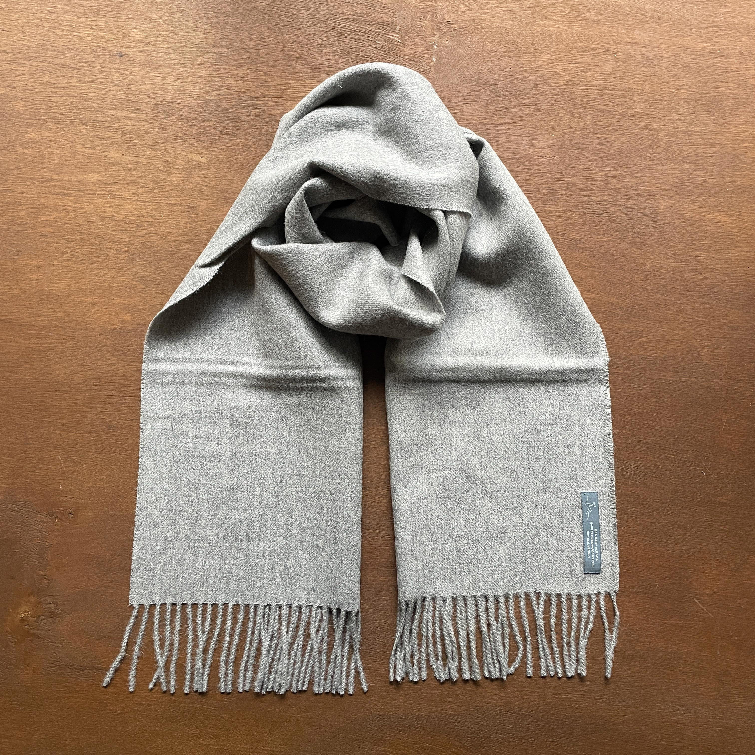 安地斯羊駝圍巾｜銀灰｜秘魯