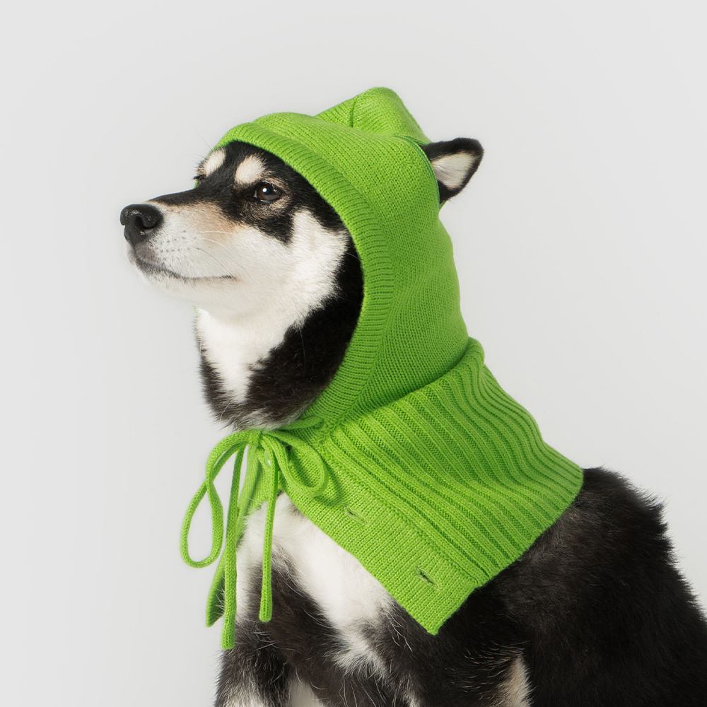 PETS WEAR | 針織綁帶頭套