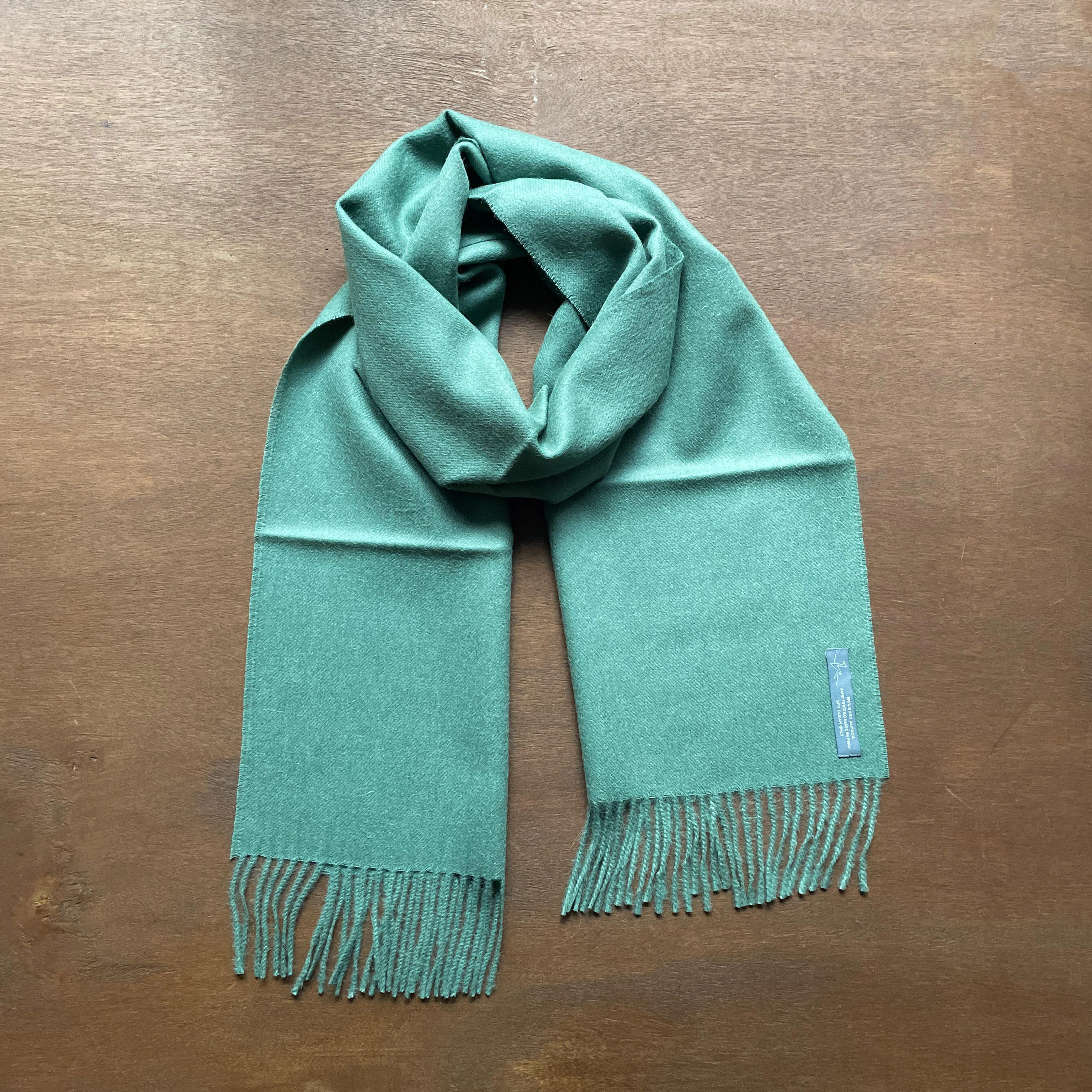 安地斯羊駝圍巾｜湖水綠｜秘魯