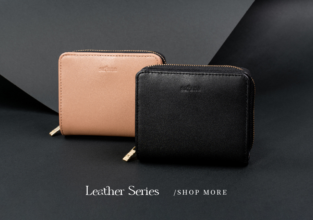 satana Leather 簡約拉鍊短夾 黑色 SLG0660-701 看更多商品