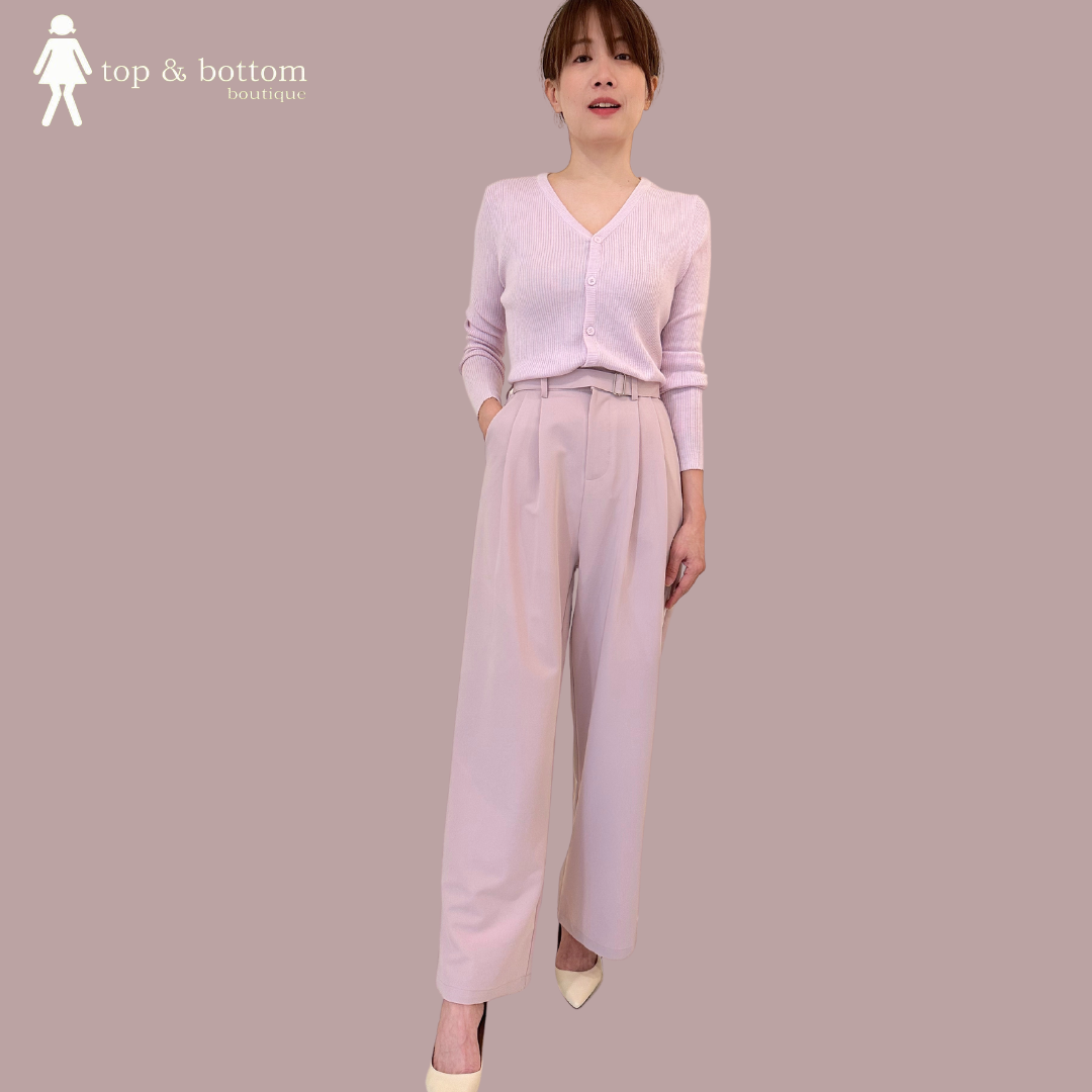 SOLID WIDE LEG TROUSER WITH BELT