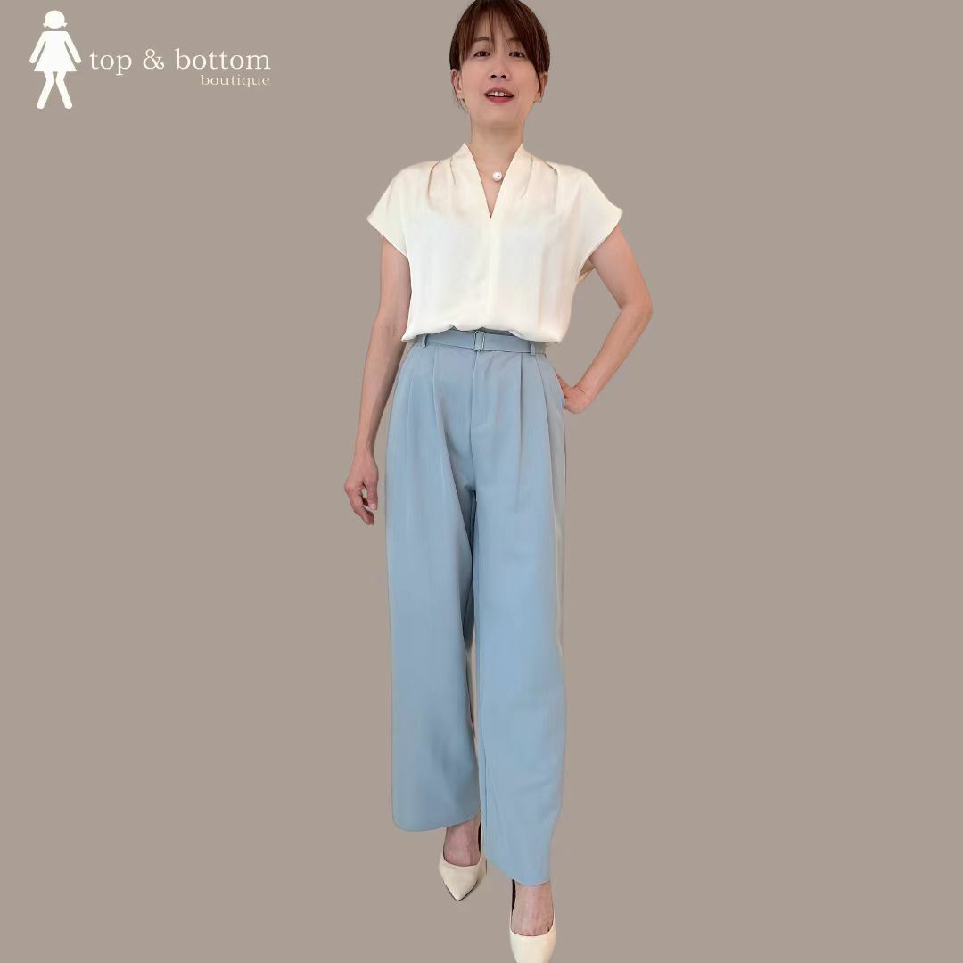 SOLID WIDE LEG TROUSER WITH BELT