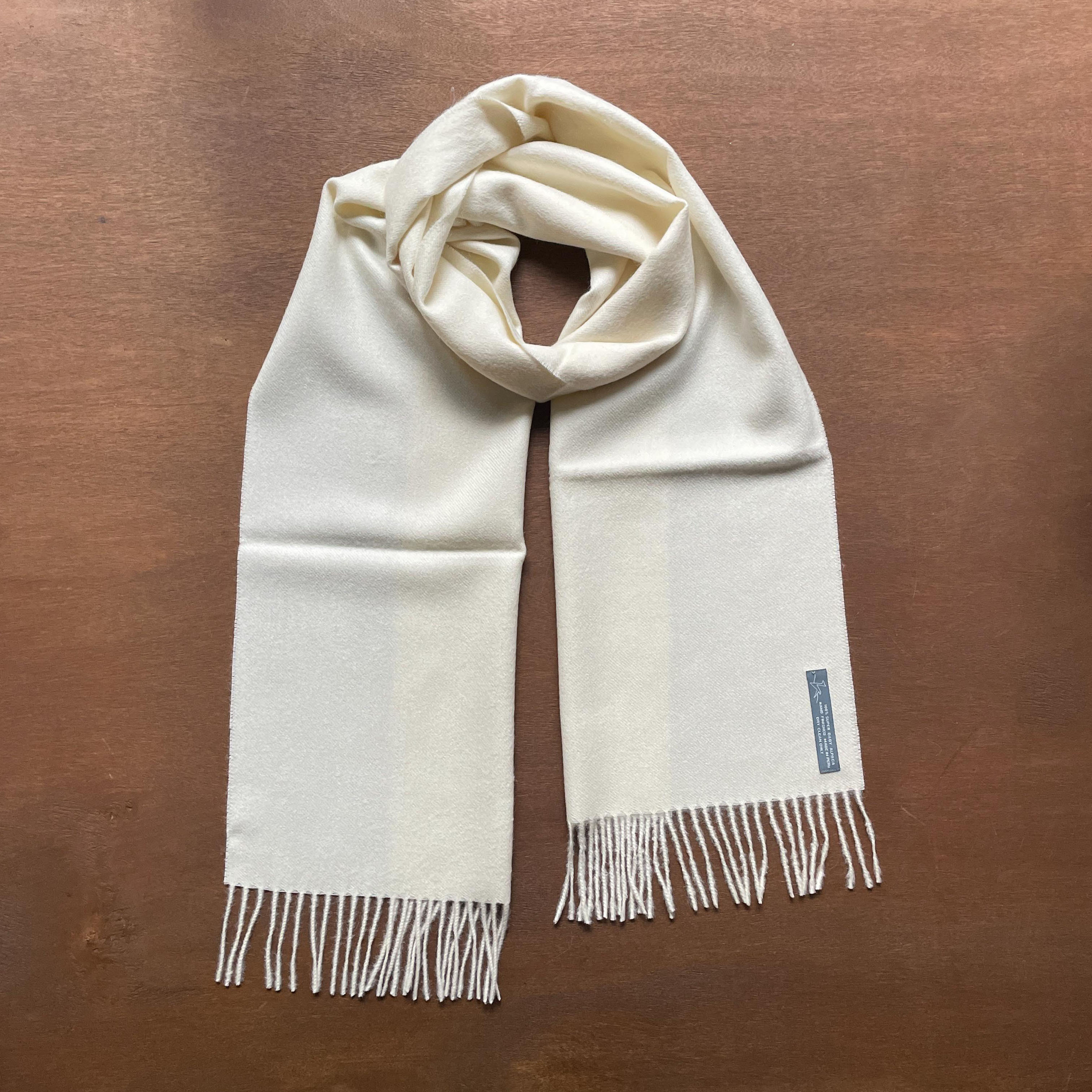 安地斯羊駝圍巾｜進階款－晝白｜秘魯