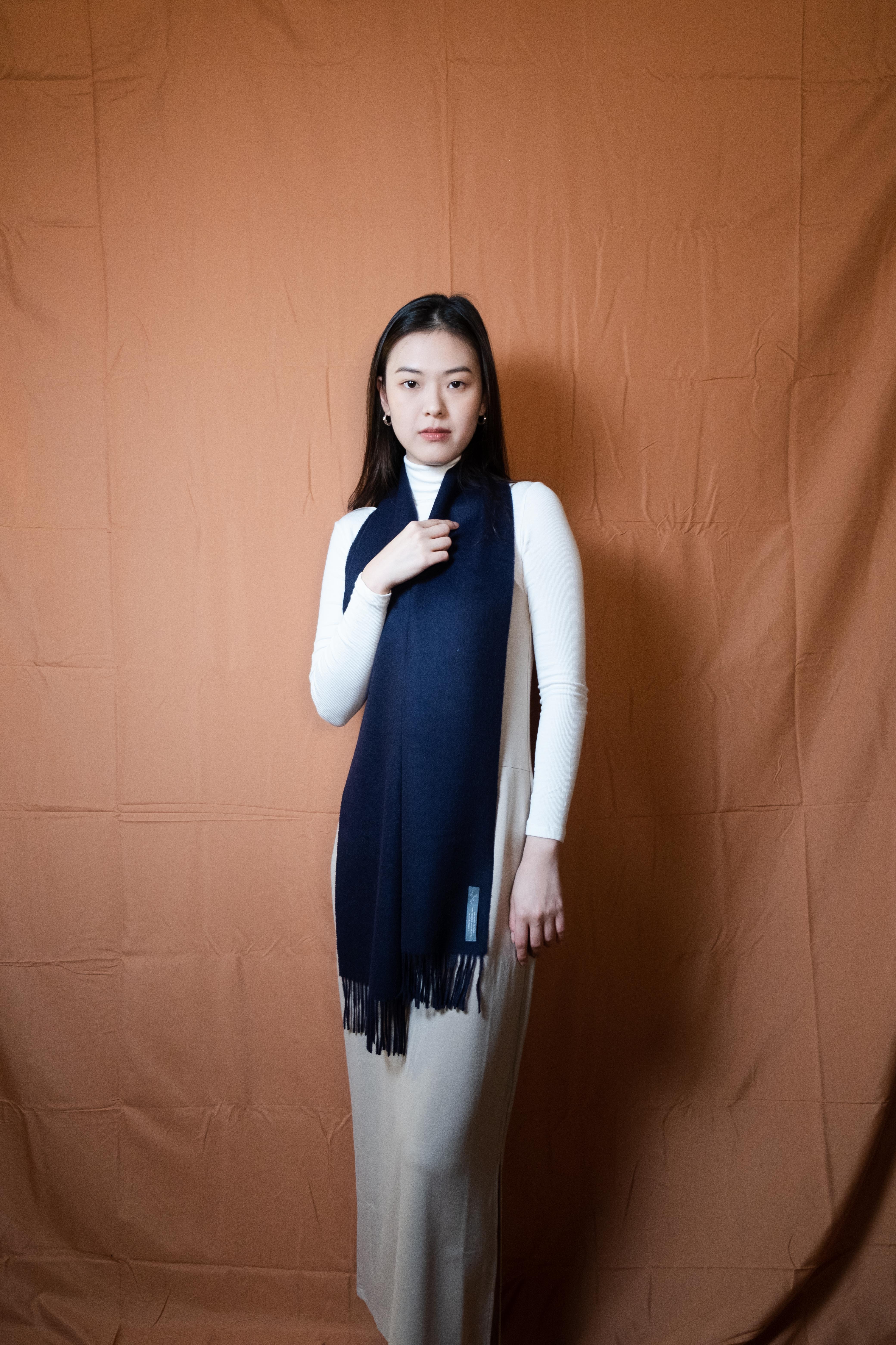 安地斯羊駝圍巾｜海藍｜秘魯