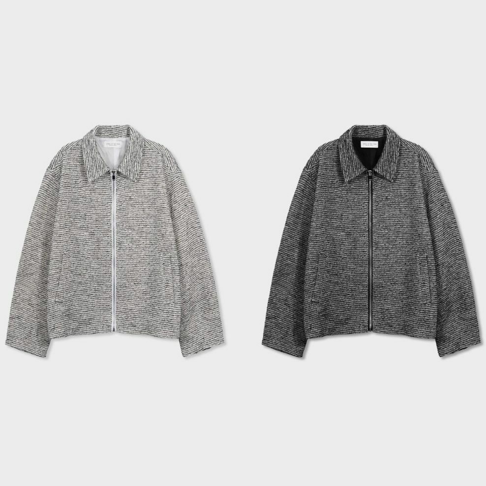 反領混色拉鍊外套 BANYA-005JK