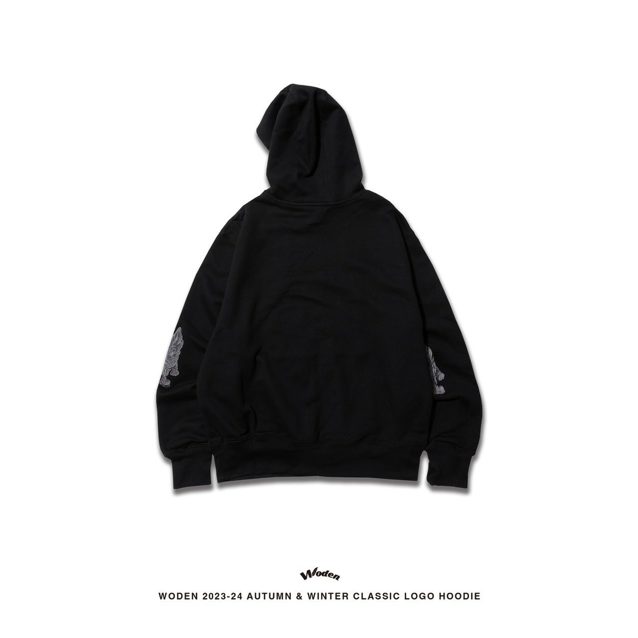 WODEN 2023-24  Autumn & Winter 022 Classic LOGO Hoodie 黑色