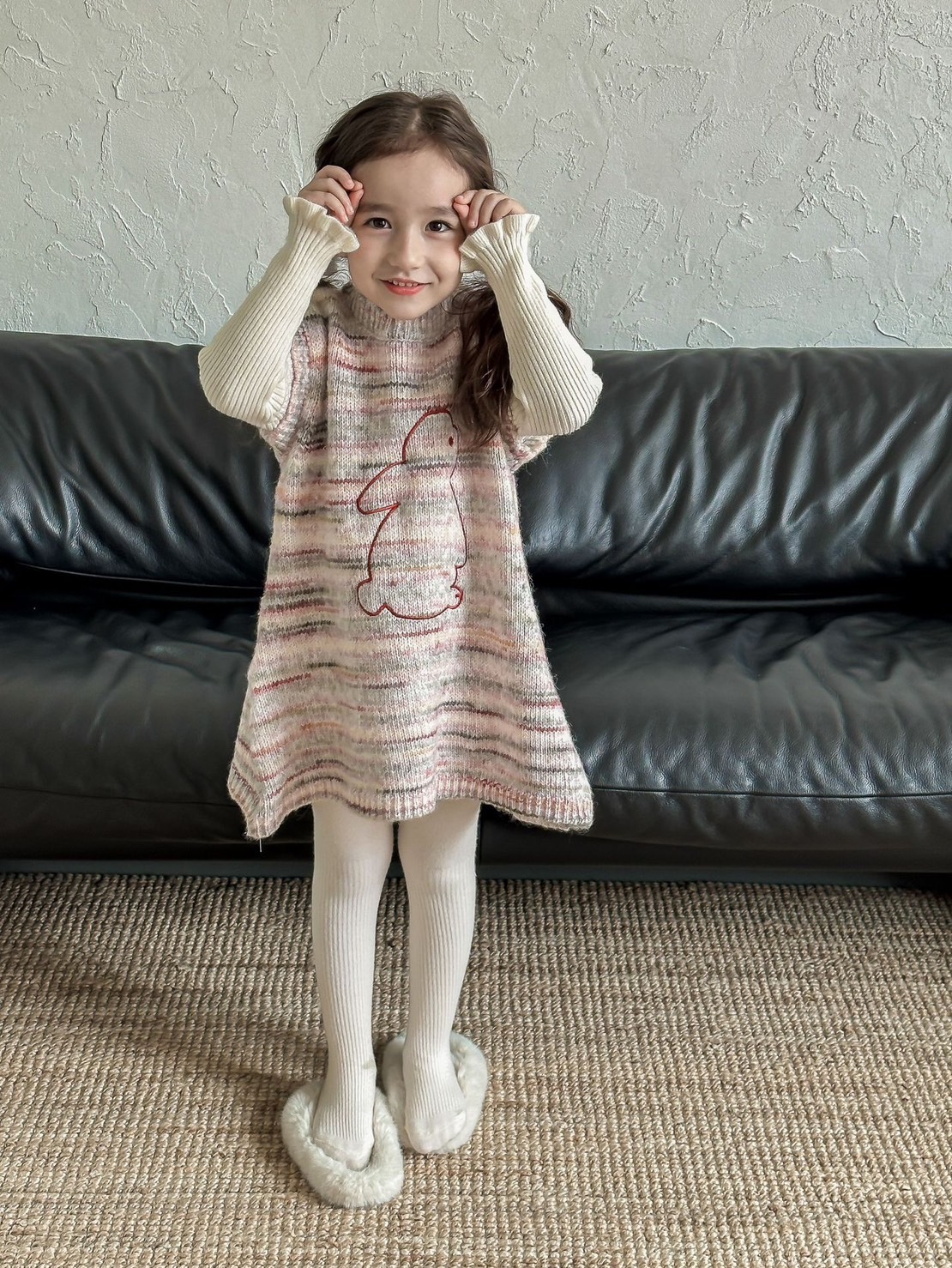 棉花糖兔兔針織背心裙