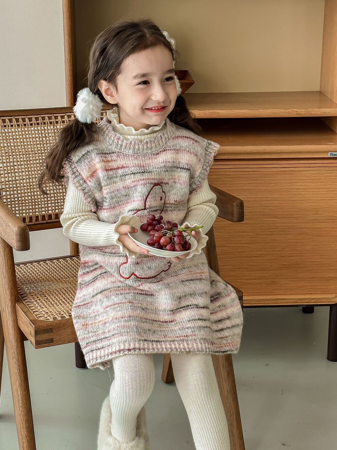 棉花糖兔兔針織背心裙