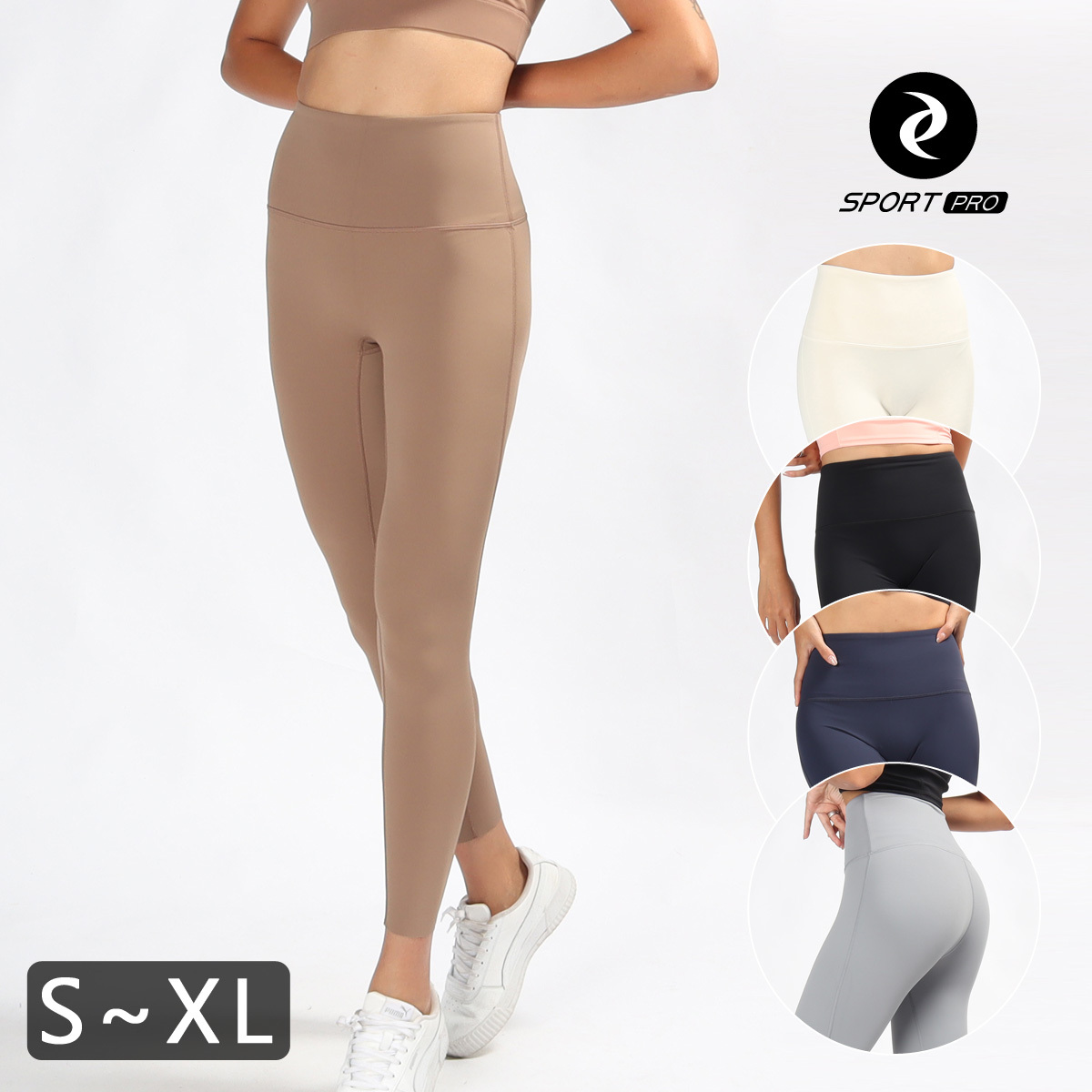 萊卡高腰無尷尬線不收邊九分瑜珈/運動/緊身機能褲*