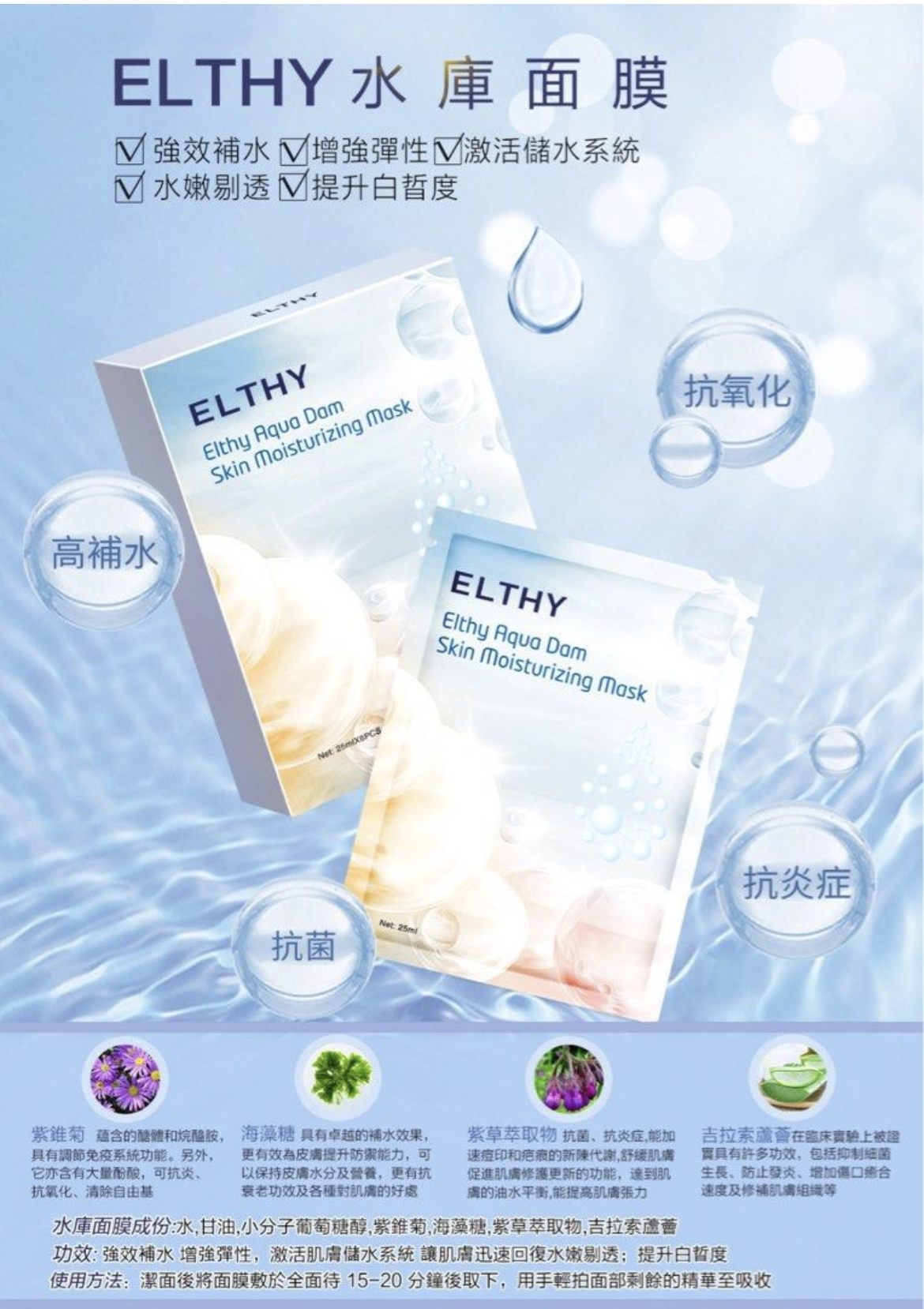 Elthy水庫面膜(一盒6片)