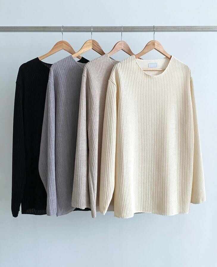 獨特華夫格絨面針織長袖上衣