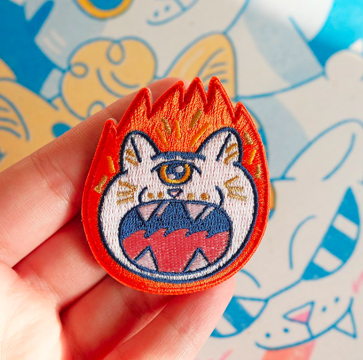 火焰貓 不良貓刺繡別針 ｜皮康